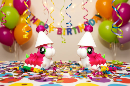 Party Worm 3d printed 2.5"-2 worms included - Wonderland 3D Printing 