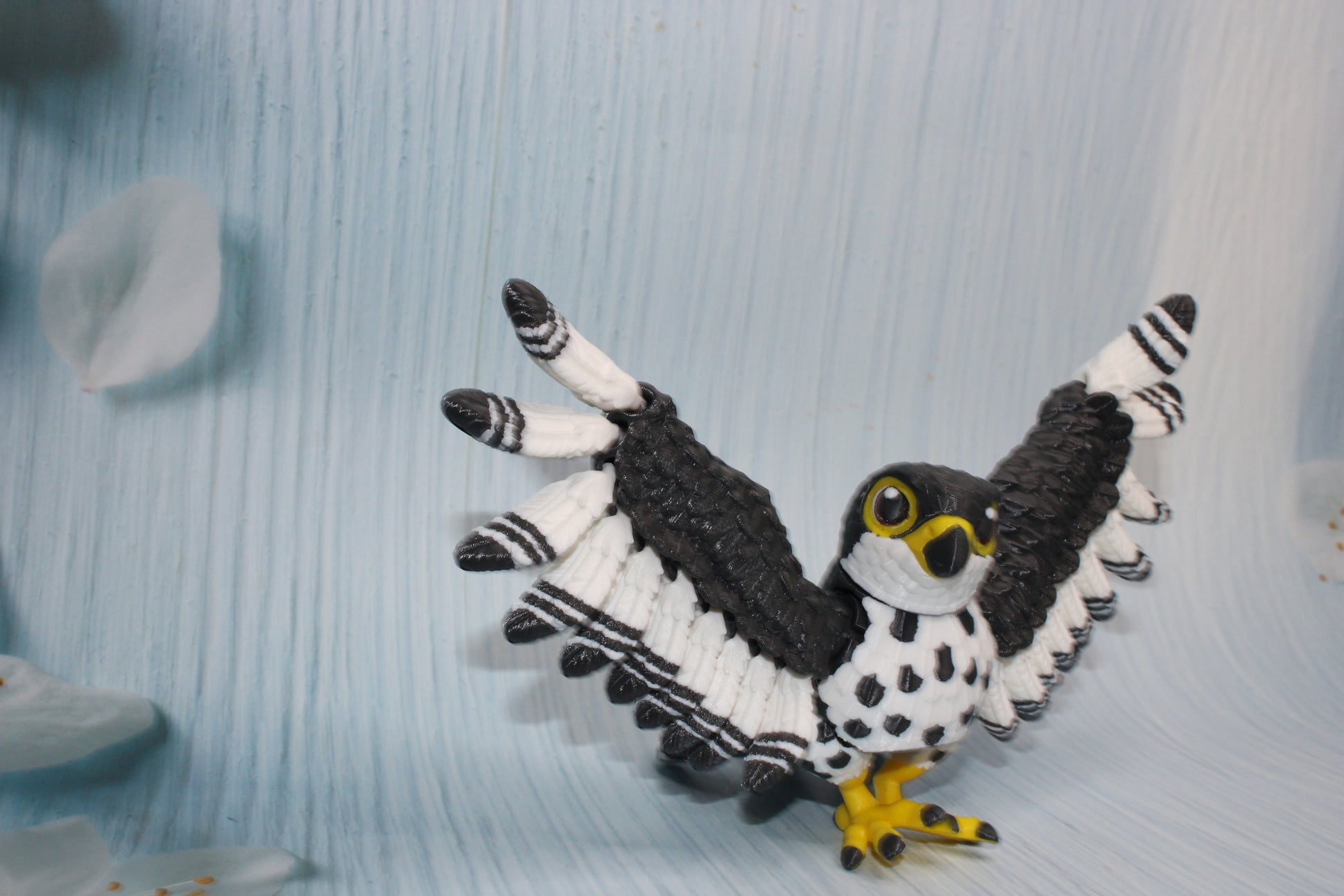 Falcon  or Crow 3D Printed Articulated Flexi Fidget Figurine - Wonderland 3D Printing 