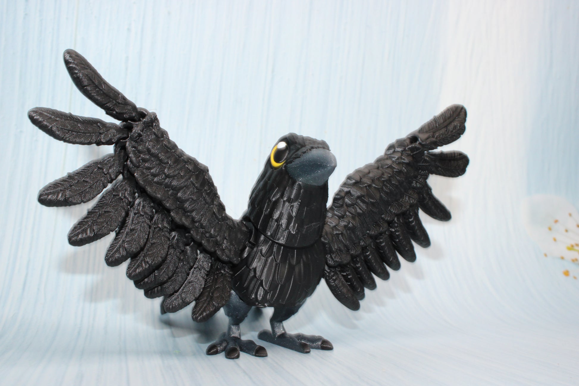 Falcon  or Crow 3D Printed Articulated Flexi Fidget Figurine - Wonderland 3D Printing 