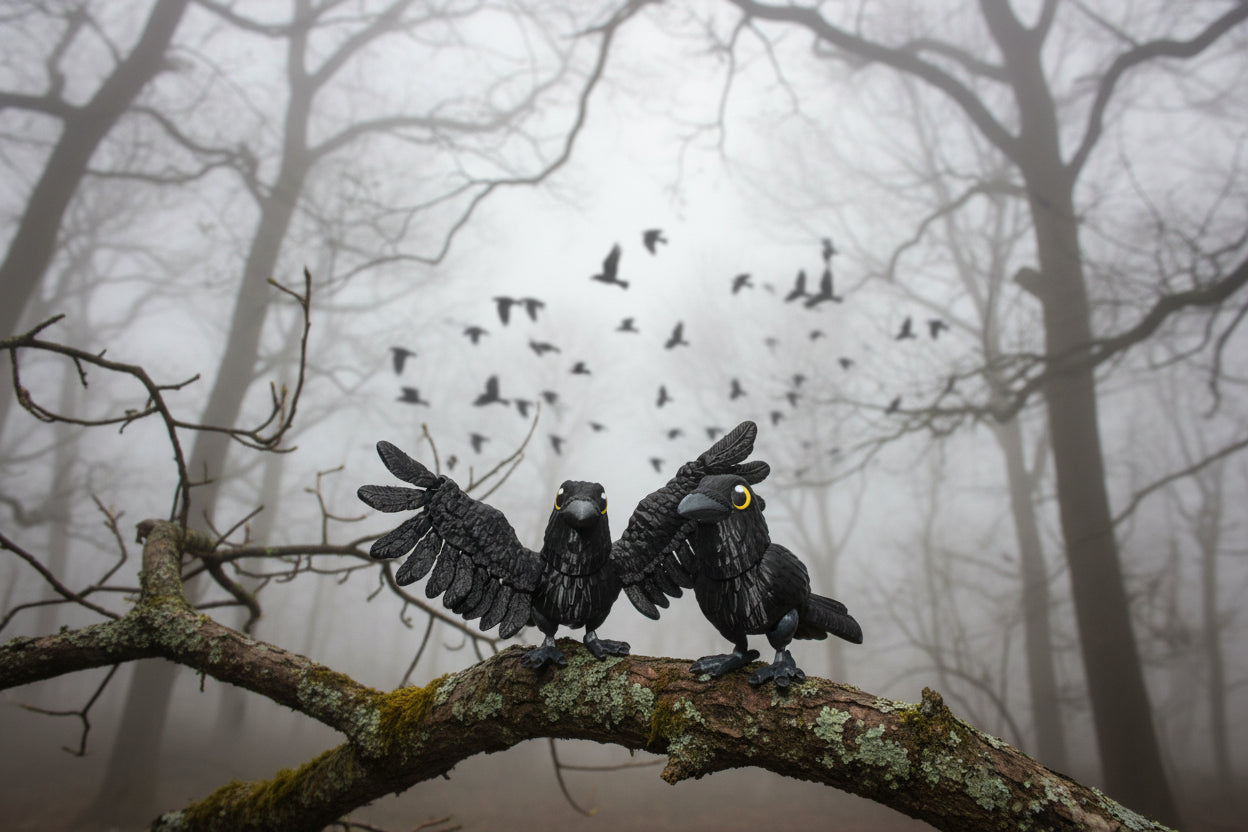 Falcon  or Crow 3D Printed Articulated Flexi Fidget Figurine - Wonderland 3D Printing 