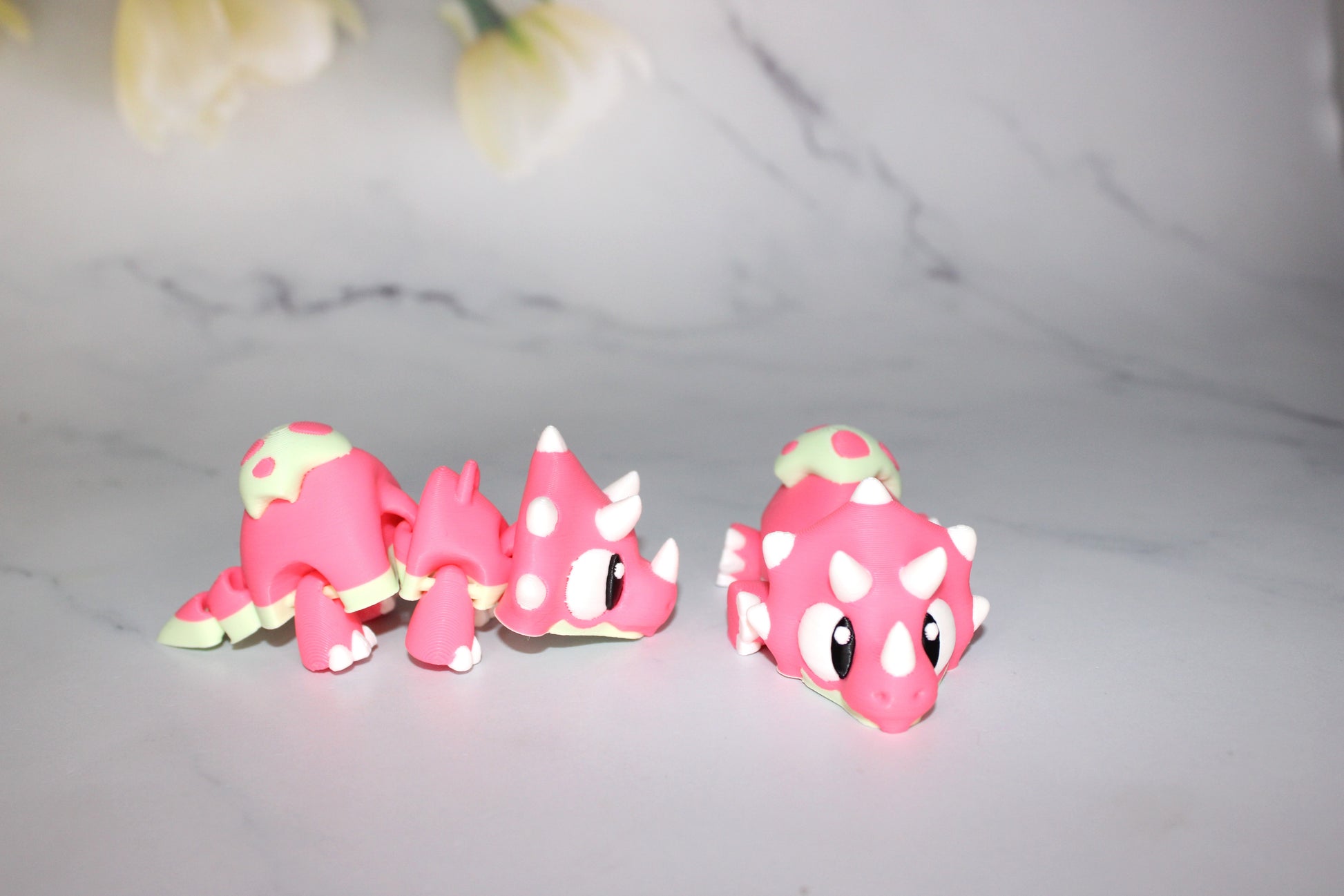 Mini Dinosaurs 3 inches long-3D Printed Articulated Figurine Fidget Toy-Bag Charm Options - Wonderland 3D Printing 