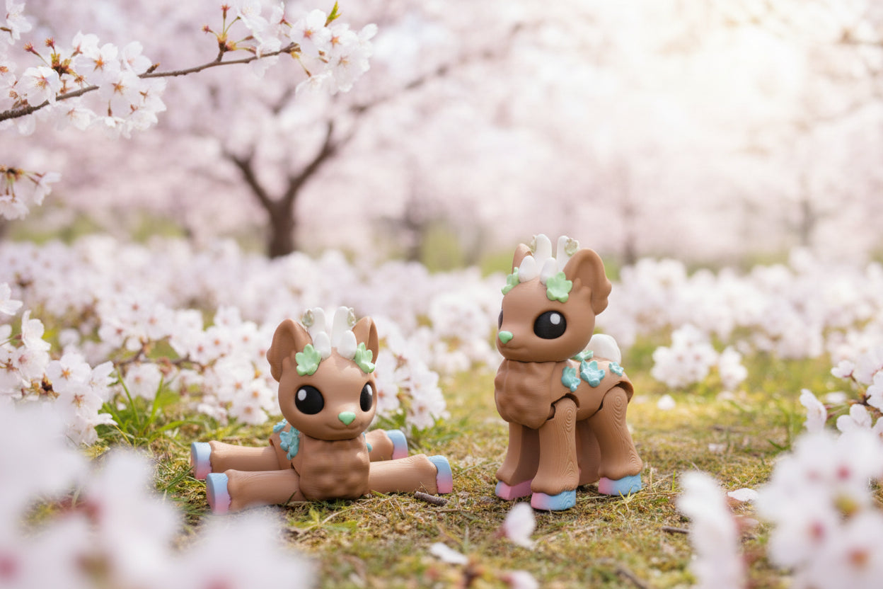Blossom Deer 3" tall 3d printed - Wonderland 3D Printing 