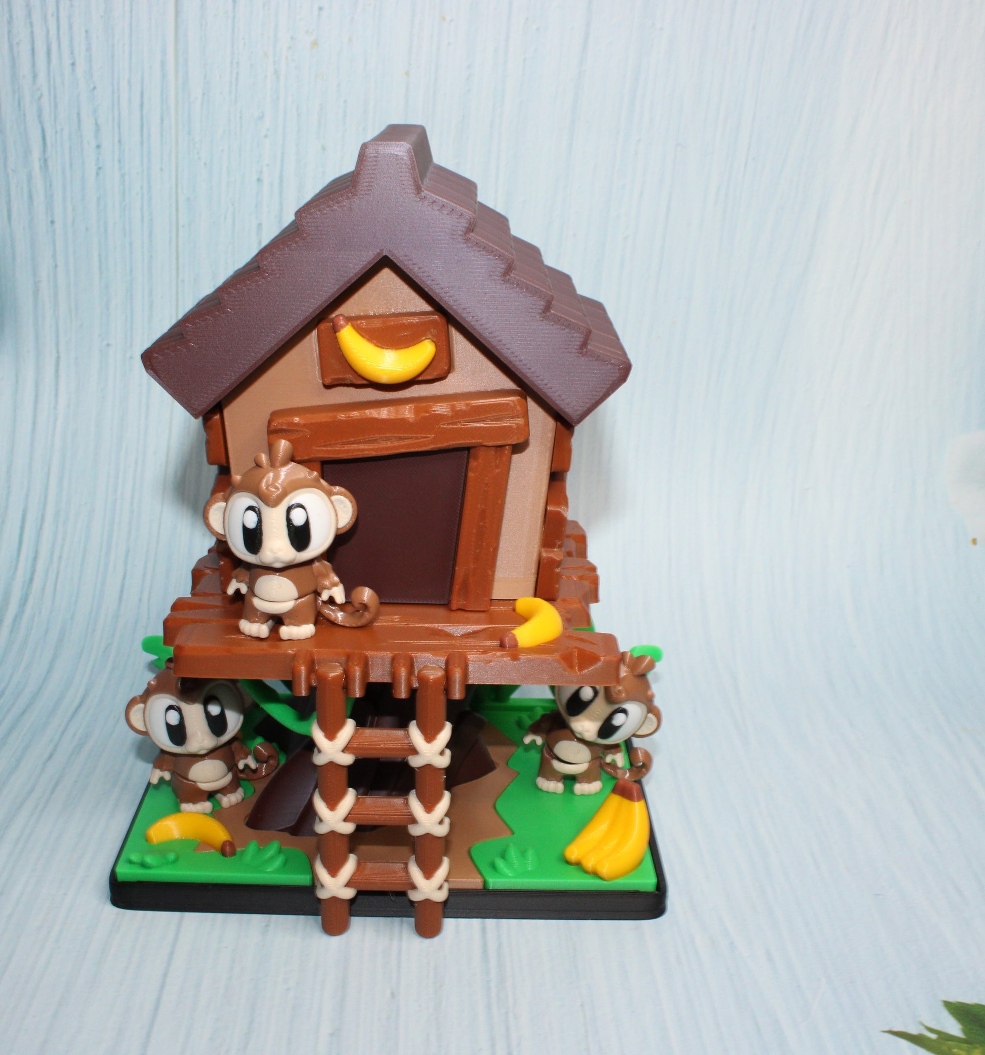 Flexi Monkeys and Playhouse Showcase-3D Printed Flexi Fidget- Comes with 3 Monkeys - Wonderland 3D Printing 