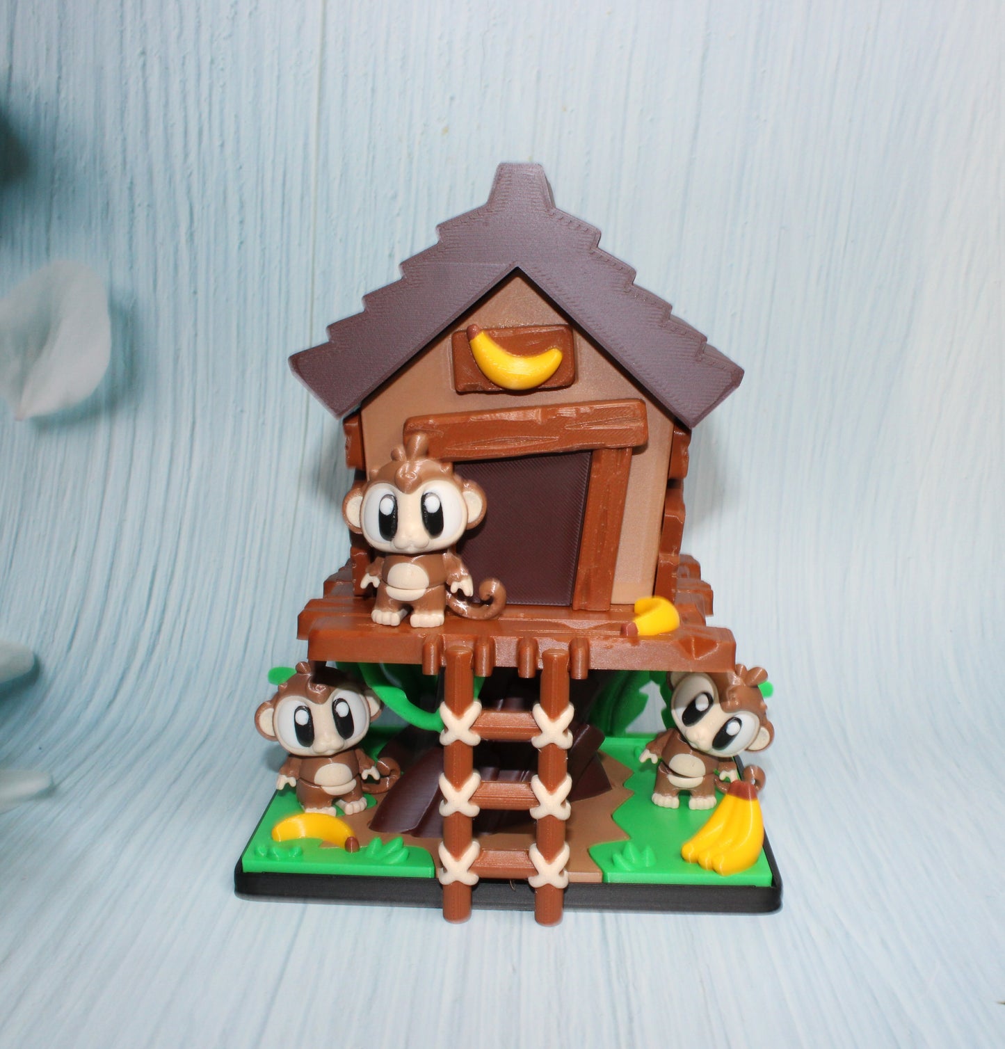 Flexi Monkeys and Playhouse Showcase-3D Printed Flexi Fidget- Comes with 3 Monkeys - Wonderland 3D Printing 