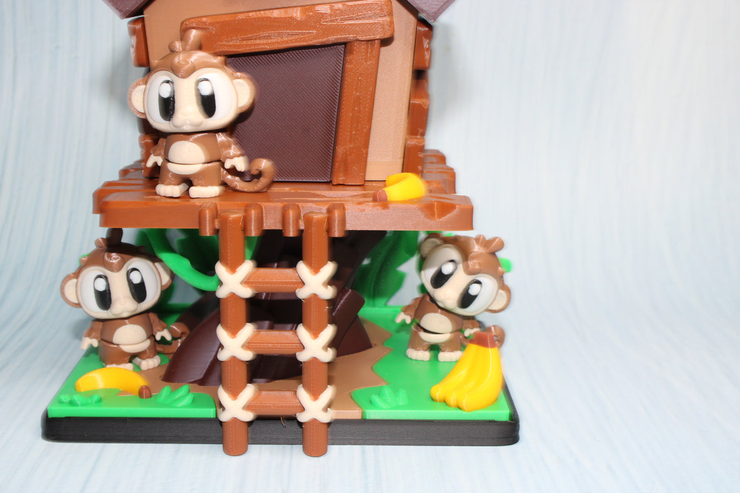 Flexi Monkeys and Playhouse Showcase-3D Printed Flexi Fidget- Comes with 3 Monkeys - Wonderland 3D Printing 