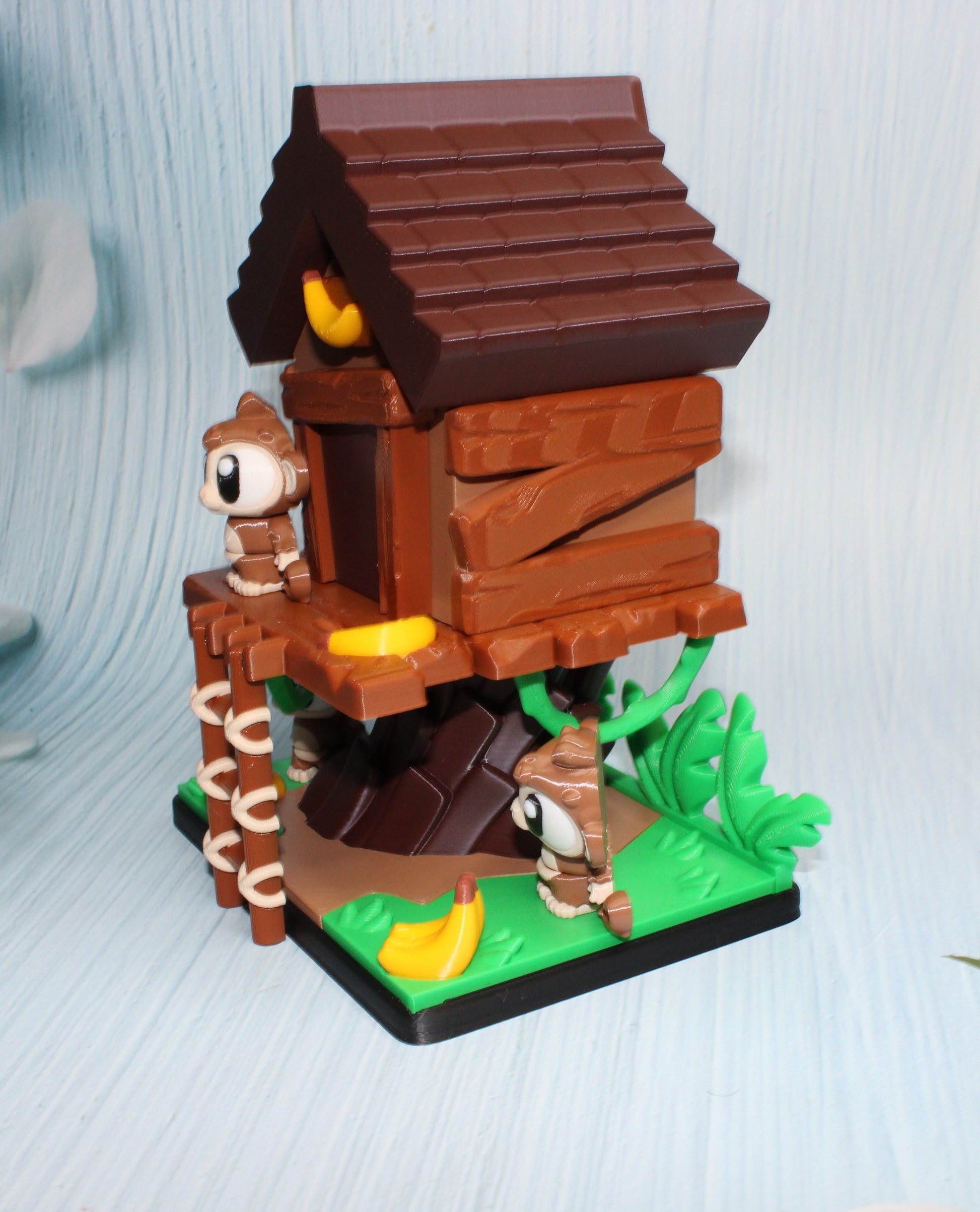 Flexi Monkeys and Playhouse Showcase-3D Printed Flexi Fidget- Comes with 3 Monkeys - Wonderland 3D Printing 