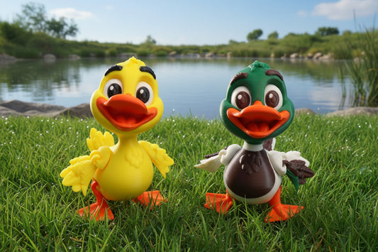 3D Printed Articulated Duck or Mallard 4.5"t - Wonderland 3D Printing 