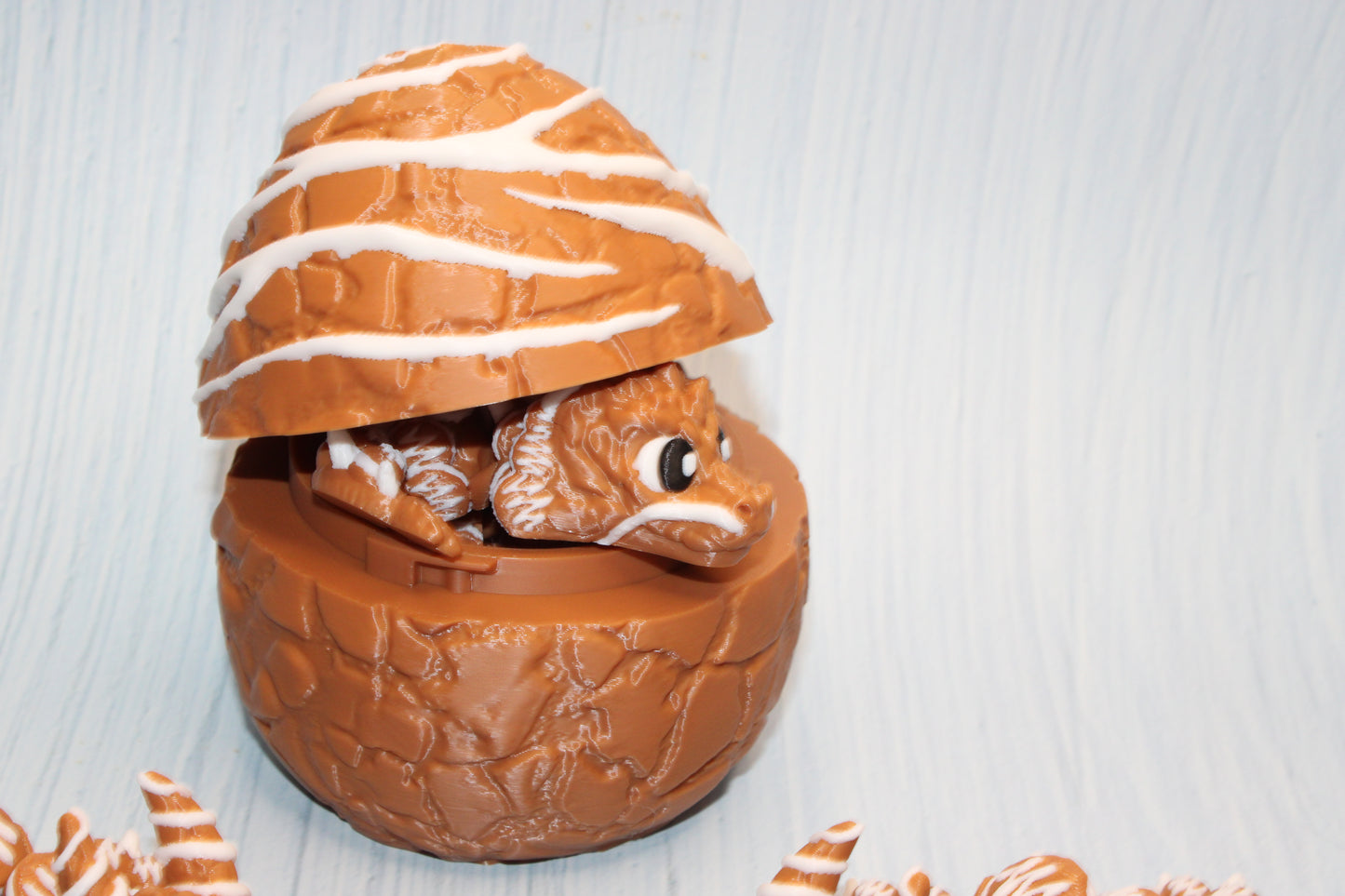 Cookie dragon with Egg 7.5" long-3d printed - Wonderland 3D Printing 