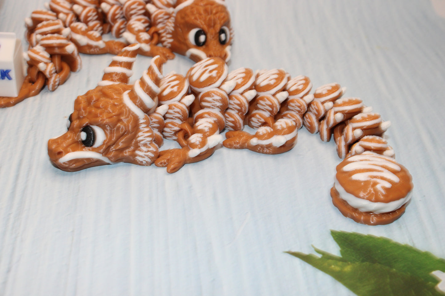 Cookie dragon with Egg 7.5" long-3d printed - Wonderland 3D Printing 