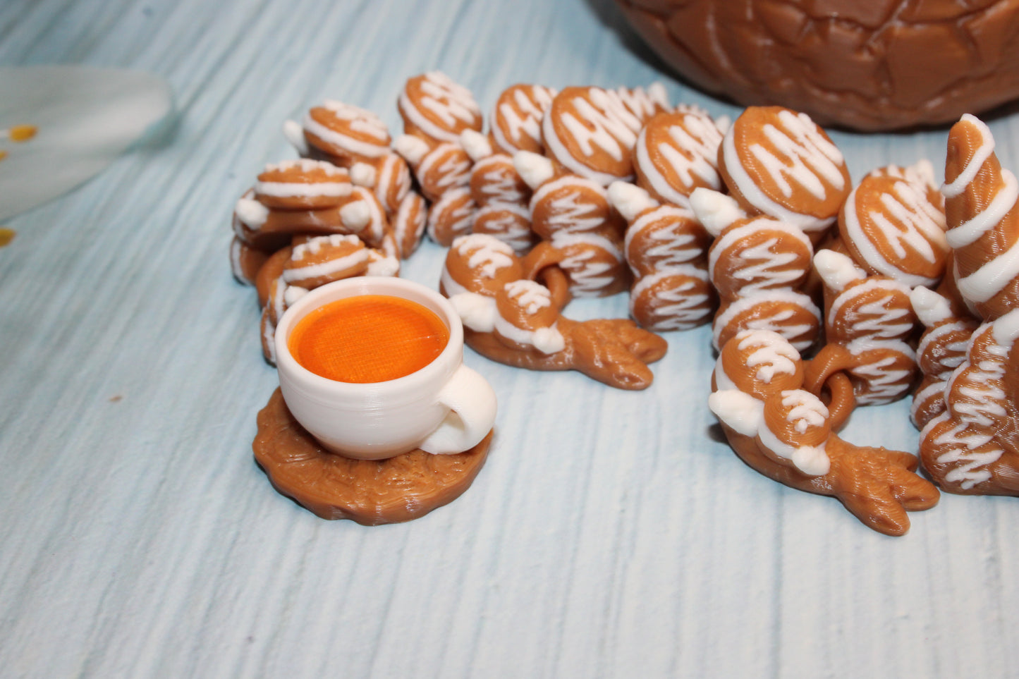 Cookie dragon with Egg 7.5" long-3d printed - Wonderland 3D Printing 