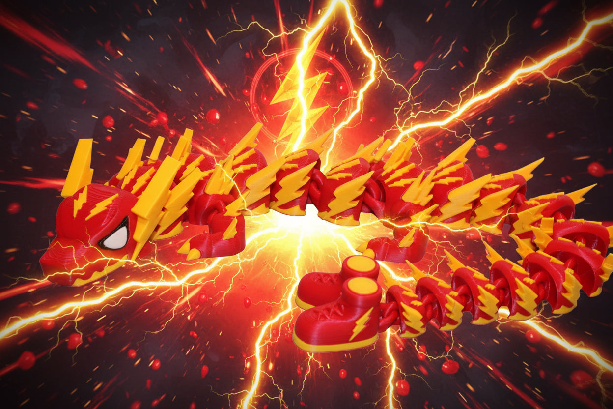 Lighting Bolt Dragon 3d printed-17"long - Wonderland 3D Printing 