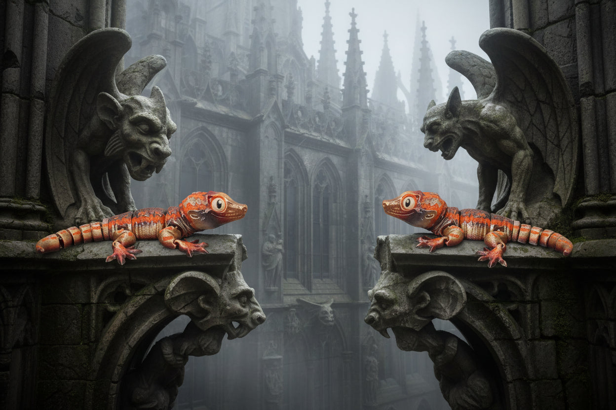 Gargoyle Gecko 3d printed 9" Long - Wonderland 3D Printing 
