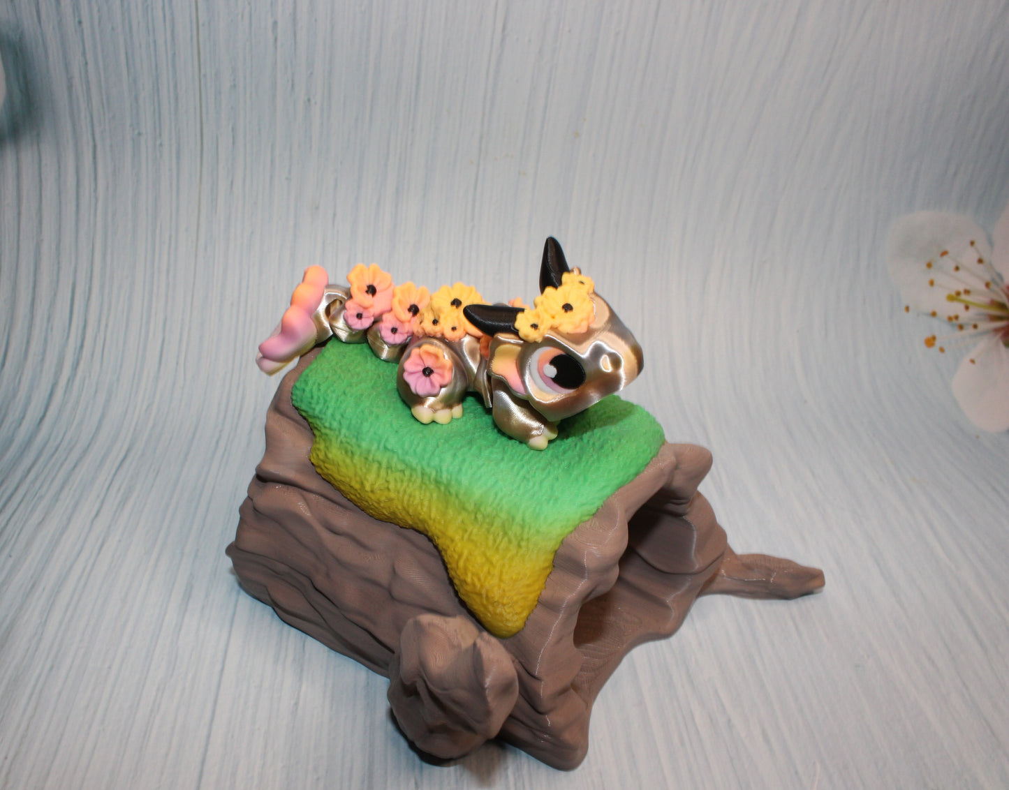 Cherry Blossom Dragon 5" with Log Options - Wonderland 3D Printing 