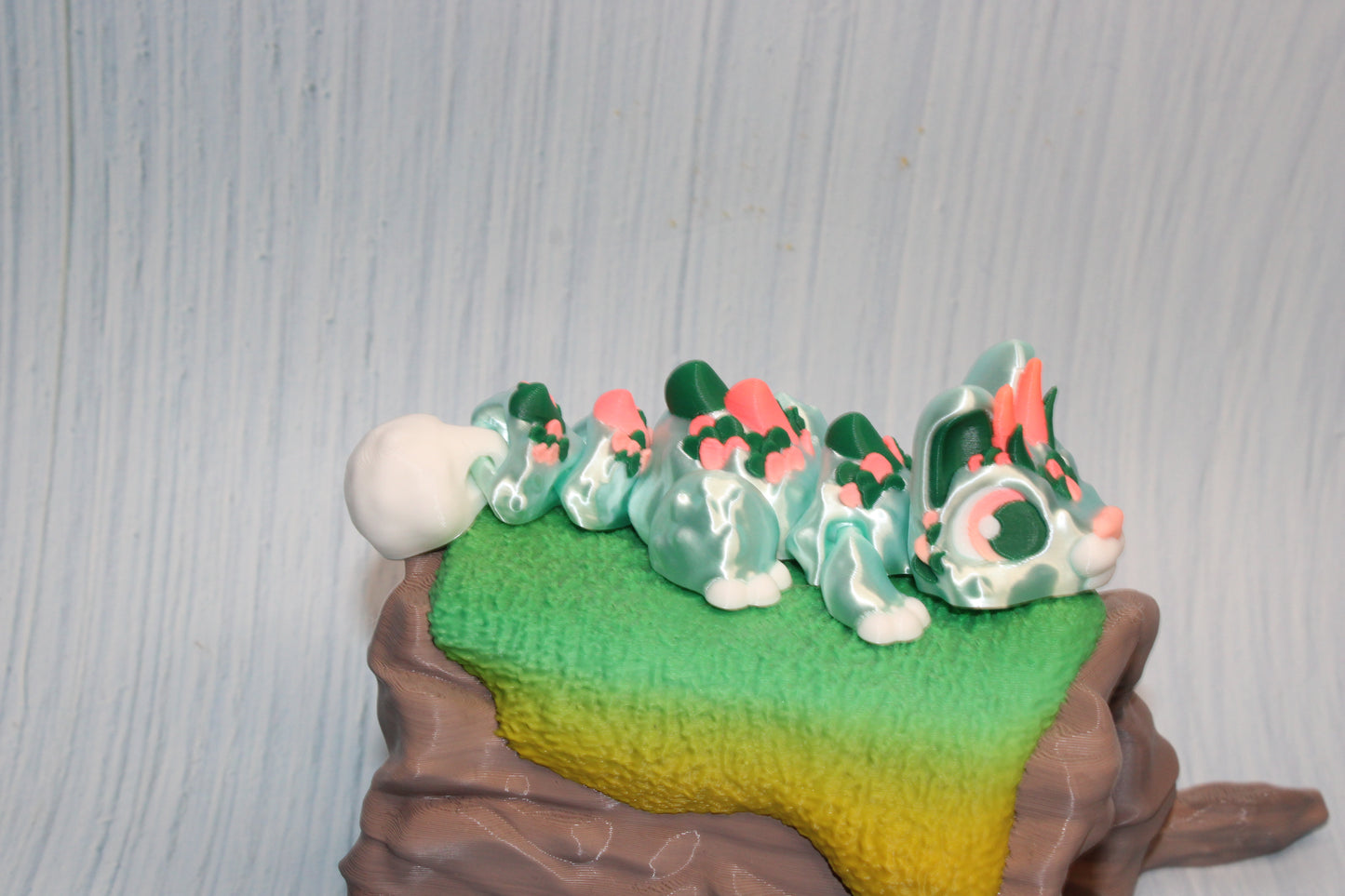 Bunny Dragon 4.75" with Log Options - Wonderland 3D Printing 