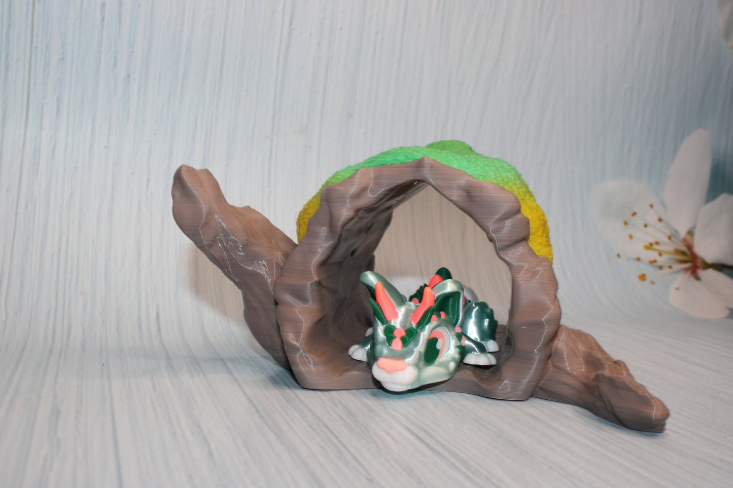 Bunny Dragon 4.75" with Log Options - Wonderland 3D Printing 