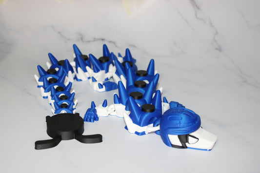 Hockey Dragon Customizable 3D Printed Articulated Figurine - Wonderland 3D Printing 