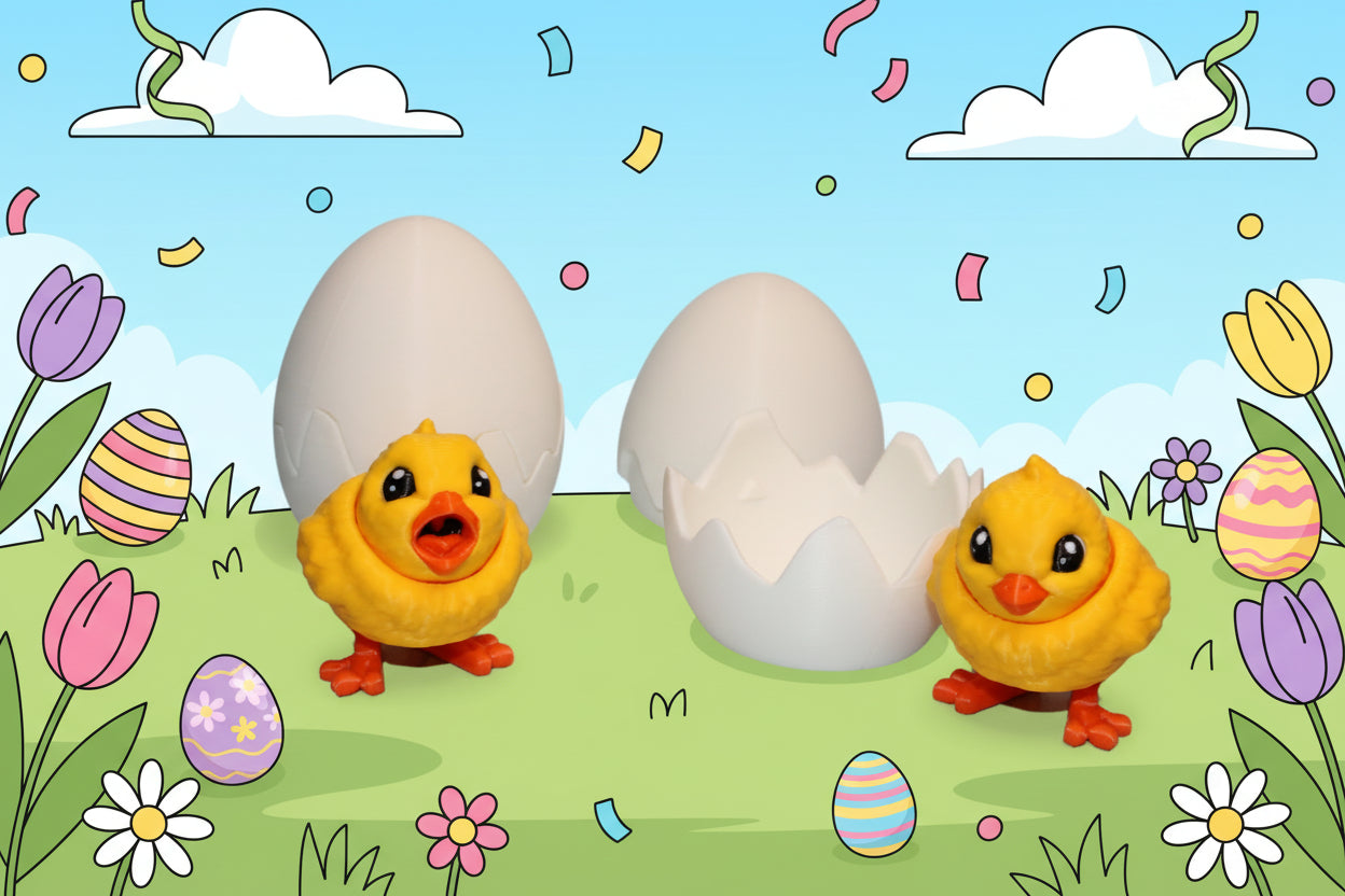 Baby Chick with Egg - Wonderland 3D Printing 