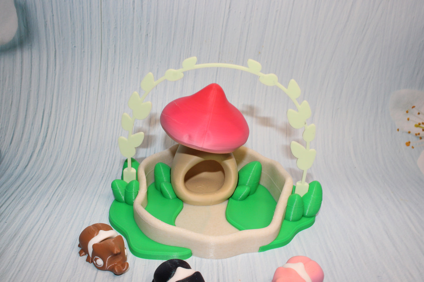 Woodland Beetle Mushroom Playset comes with 3 beetles - Wonderland 3D Printing 