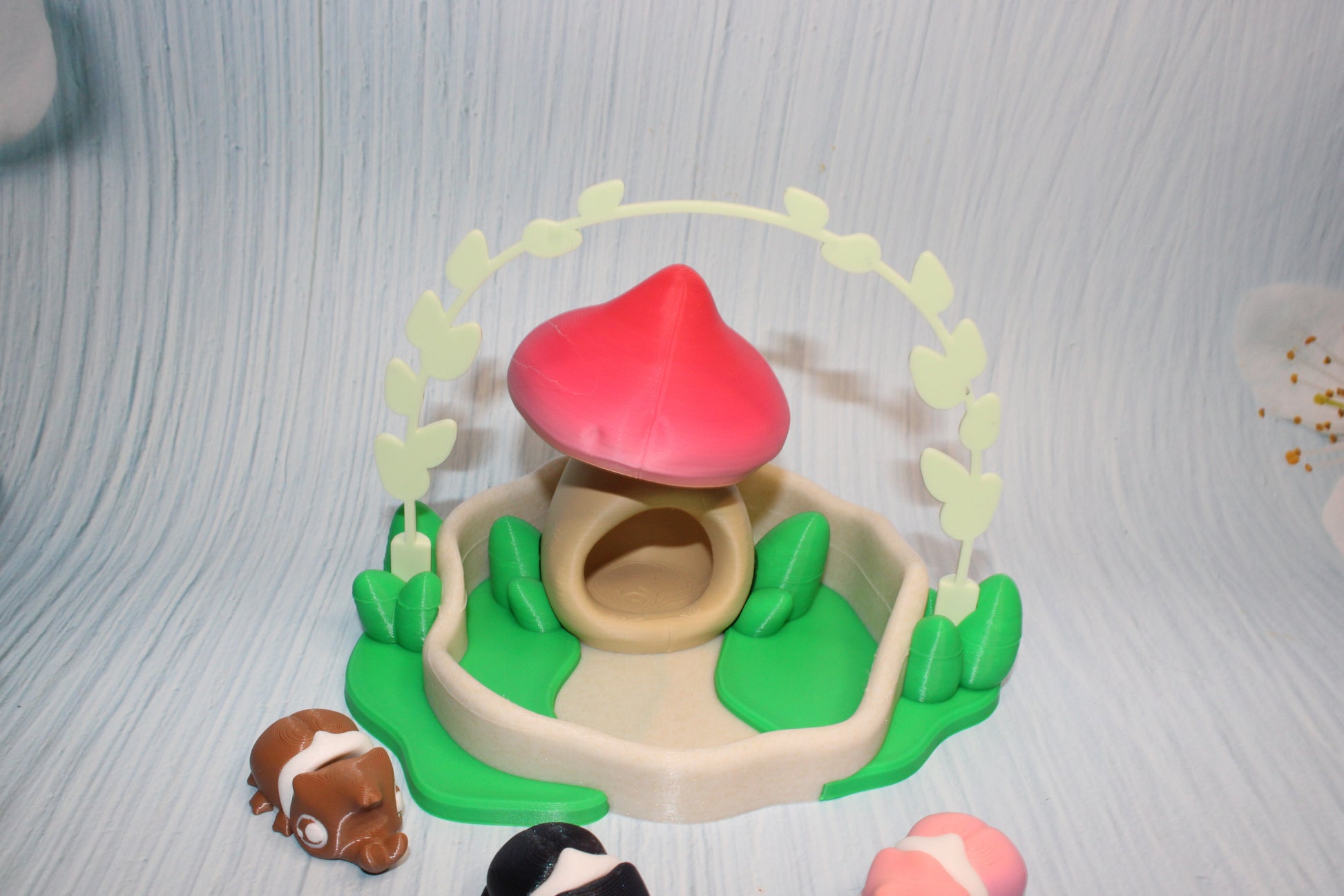 Woodland Beetle Mushroom Playset comes with 3 beetles - Wonderland 3D Printing 