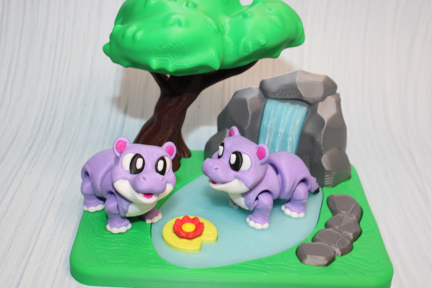 Rhino 3d printed playset- comes with 2 rhinos - Wonderland 3D Printing 