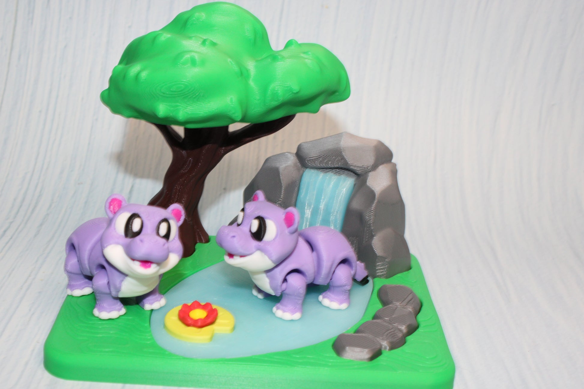 Rhino 3d printed playset- comes with 2 rhinos - Wonderland 3D Printing 