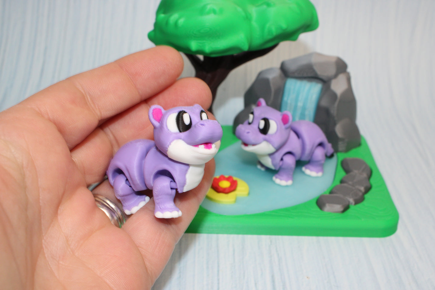 Rhino 3d printed playset- comes with 2 rhinos - Wonderland 3D Printing 
