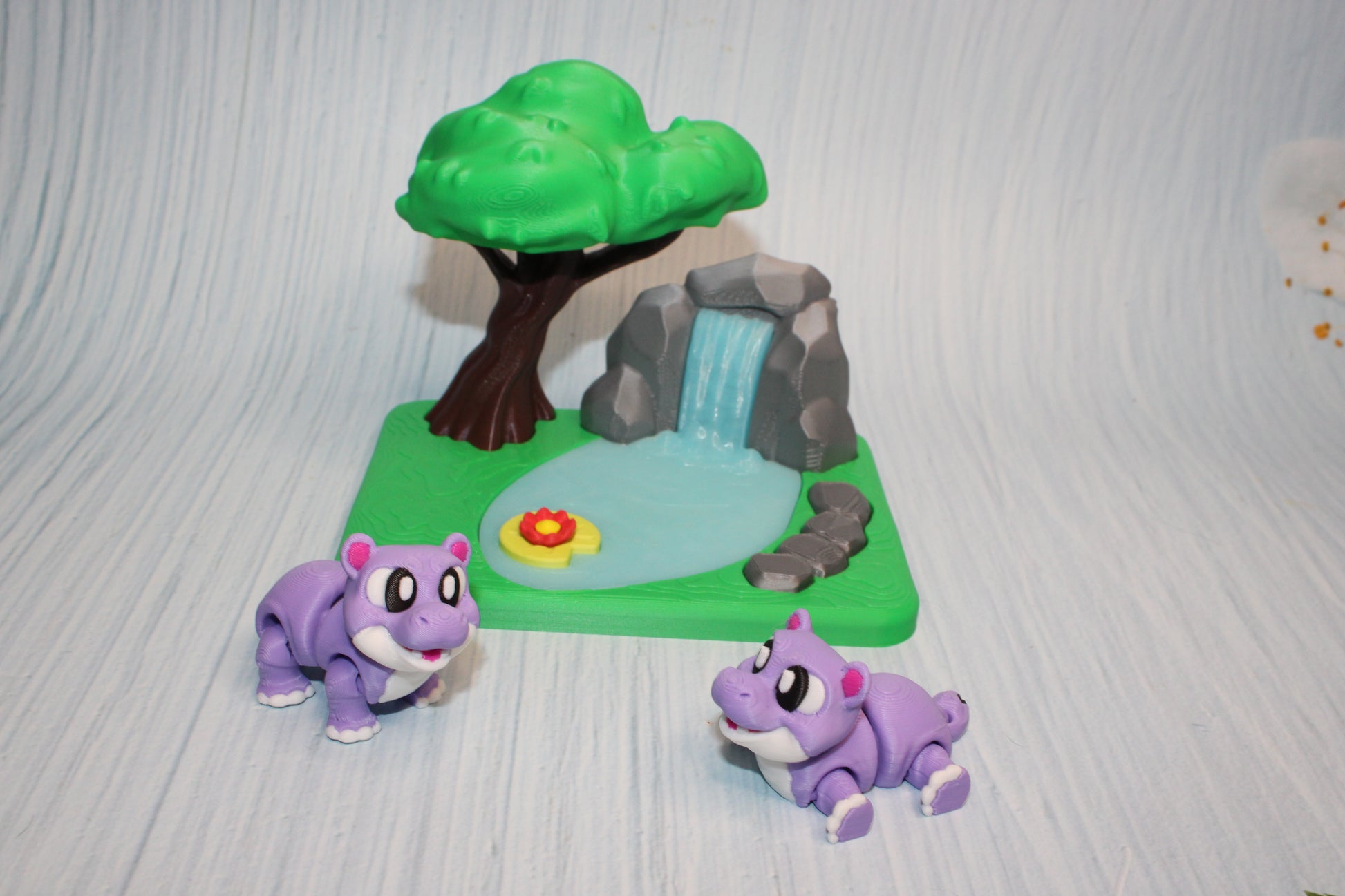 Rhino 3d printed playset- comes with 2 rhinos - Wonderland 3D Printing 
