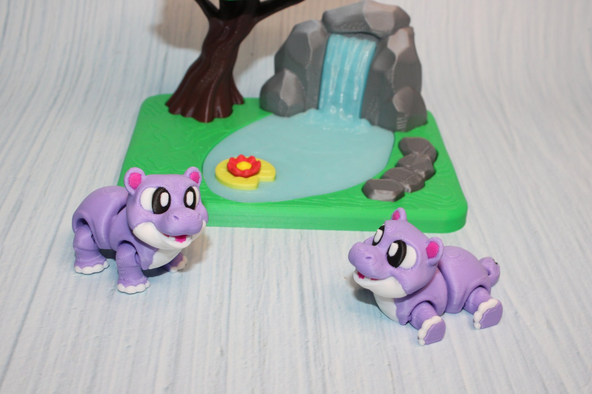 Rhino 3d printed playset- comes with 2 rhinos - Wonderland 3D Printing 