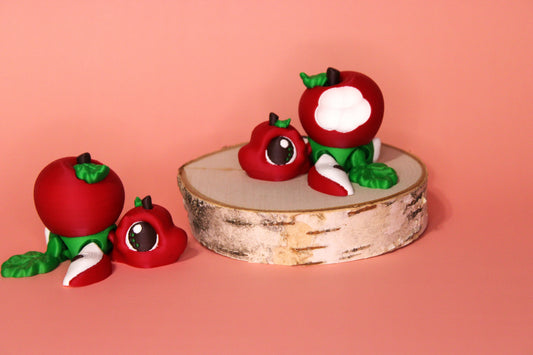 Apple Turtle 3 inches 3D Printed Articulated Flexi Fidget - Wonderland 3D Printing 