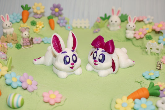 Bunny set 3d printed 2.25" - Wonderland 3D Printing 