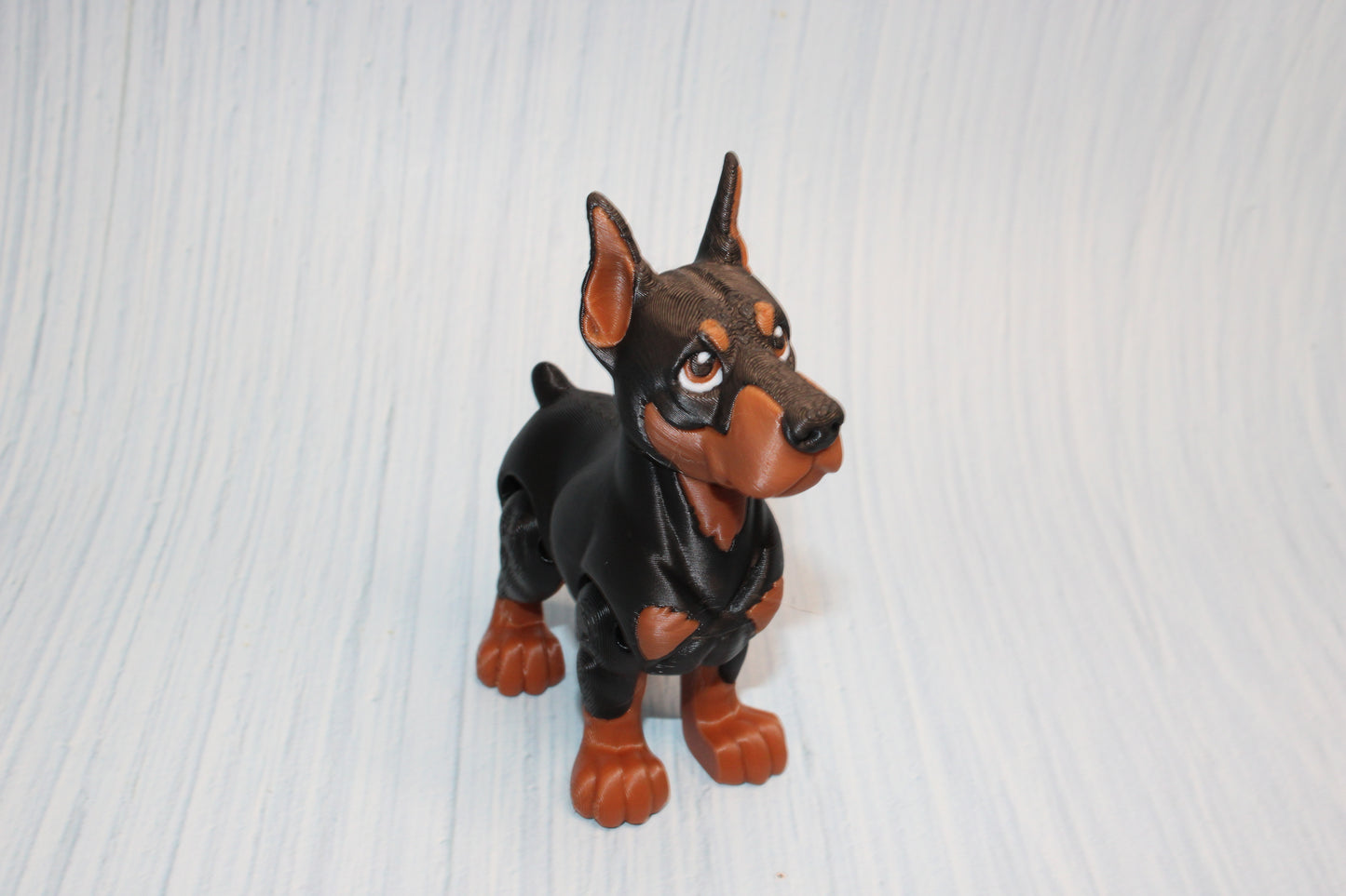 Doberman:3D Printed Articulated Flexi Fidget Toy 4" t - Wonderland 3D Printing 