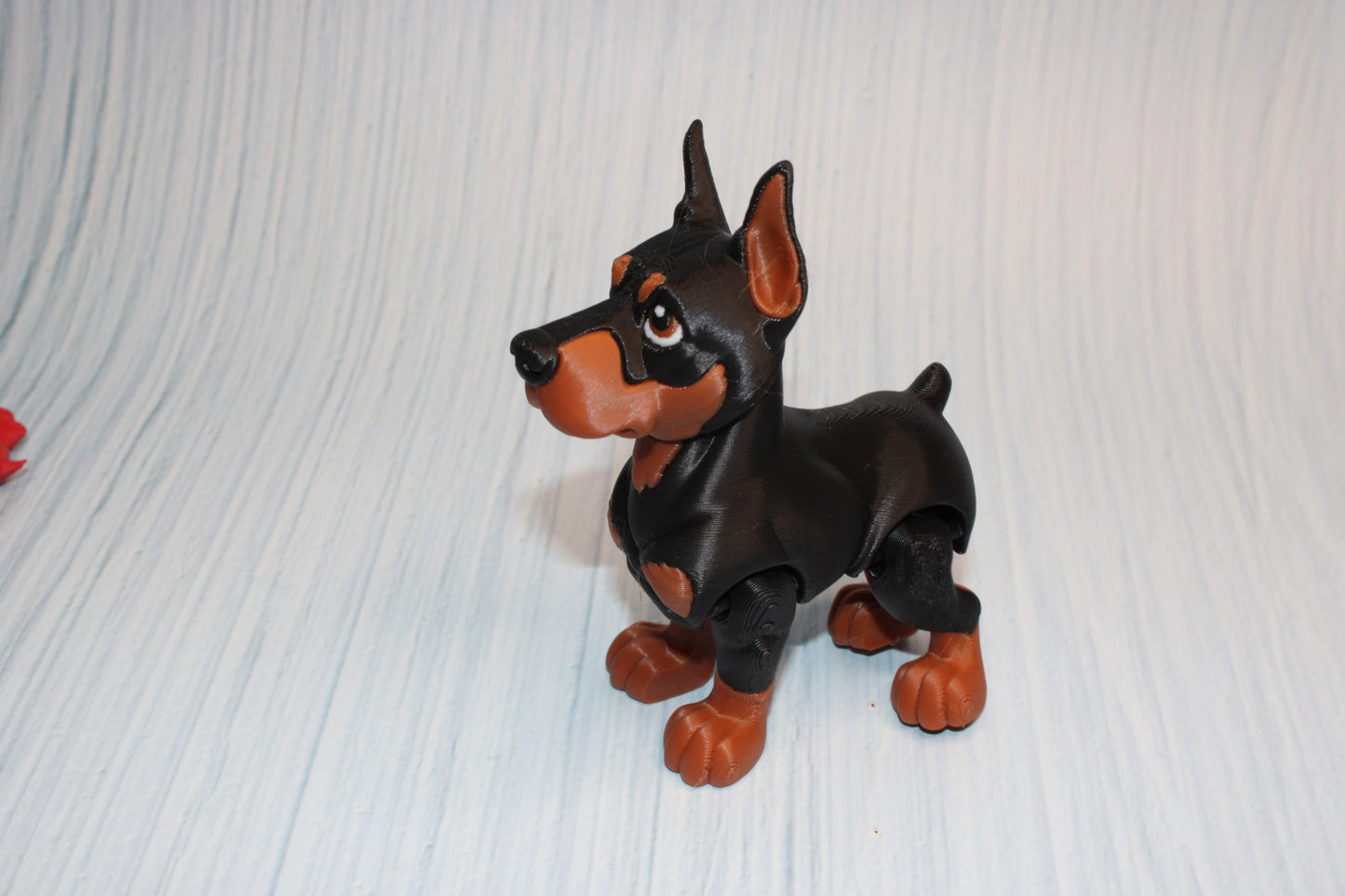 Doberman:3D Printed Articulated Flexi Fidget Toy 4" t - Wonderland 3D Printing 