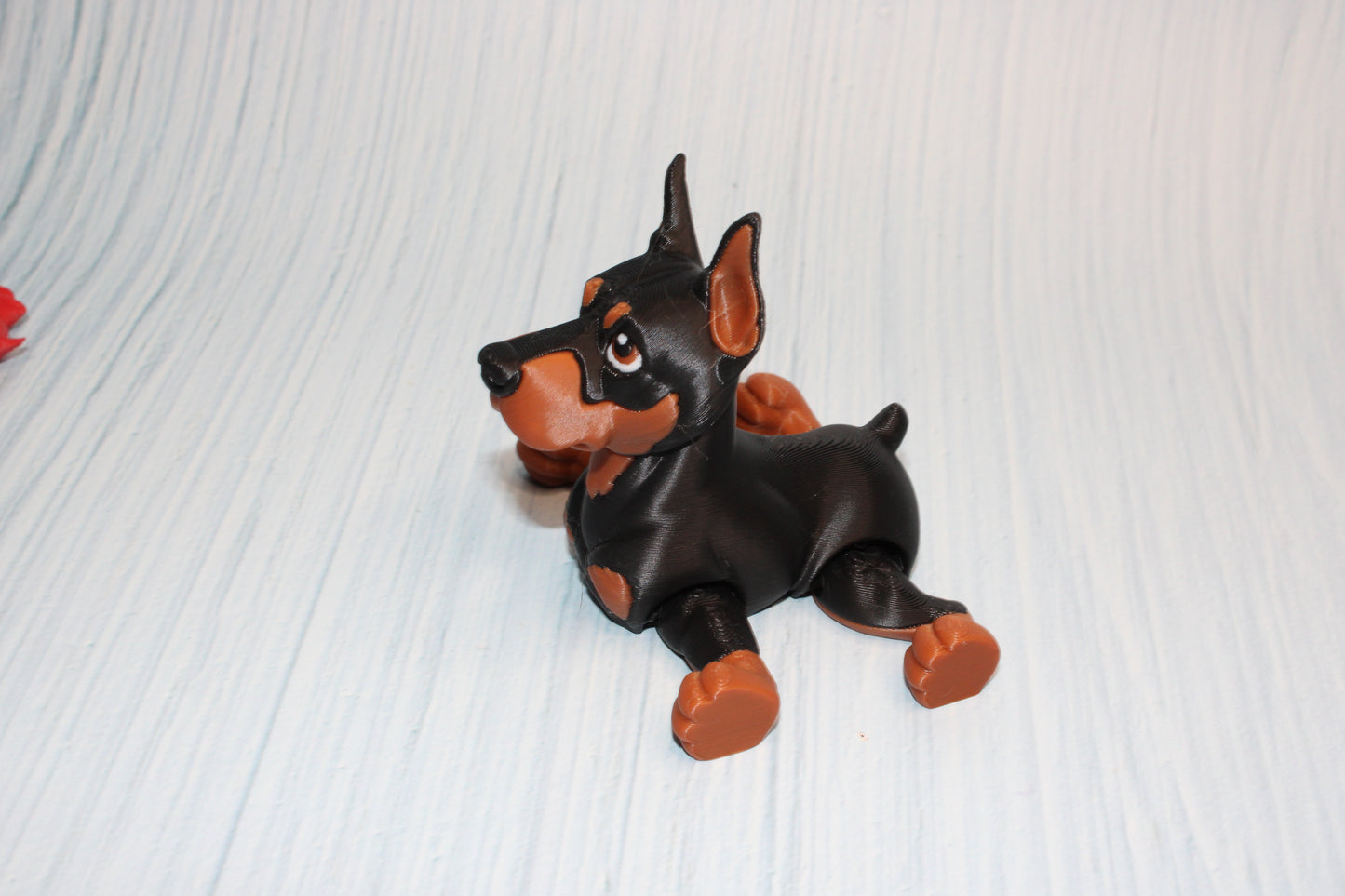 Doberman:3D Printed Articulated Flexi Fidget Toy 4" t - Wonderland 3D Printing 