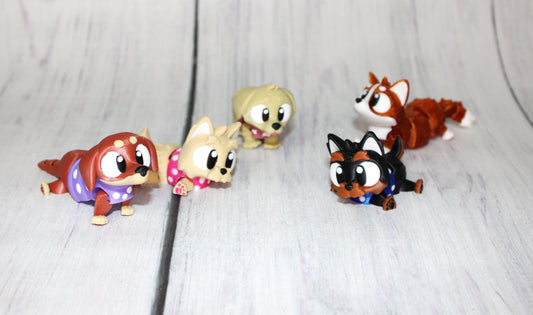 Flexi Mini Pets- Bag Charms Options 3D Printed Articulated Flexi Fidget - Wonderland 3D Printing 