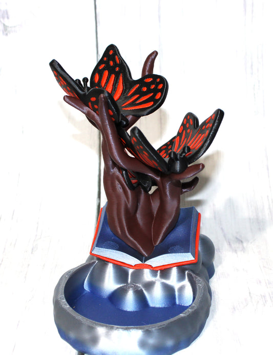 Butterfly and Books Dice Tower or Jewelry Holder 3d Printed - Wonderland 3D Printing 