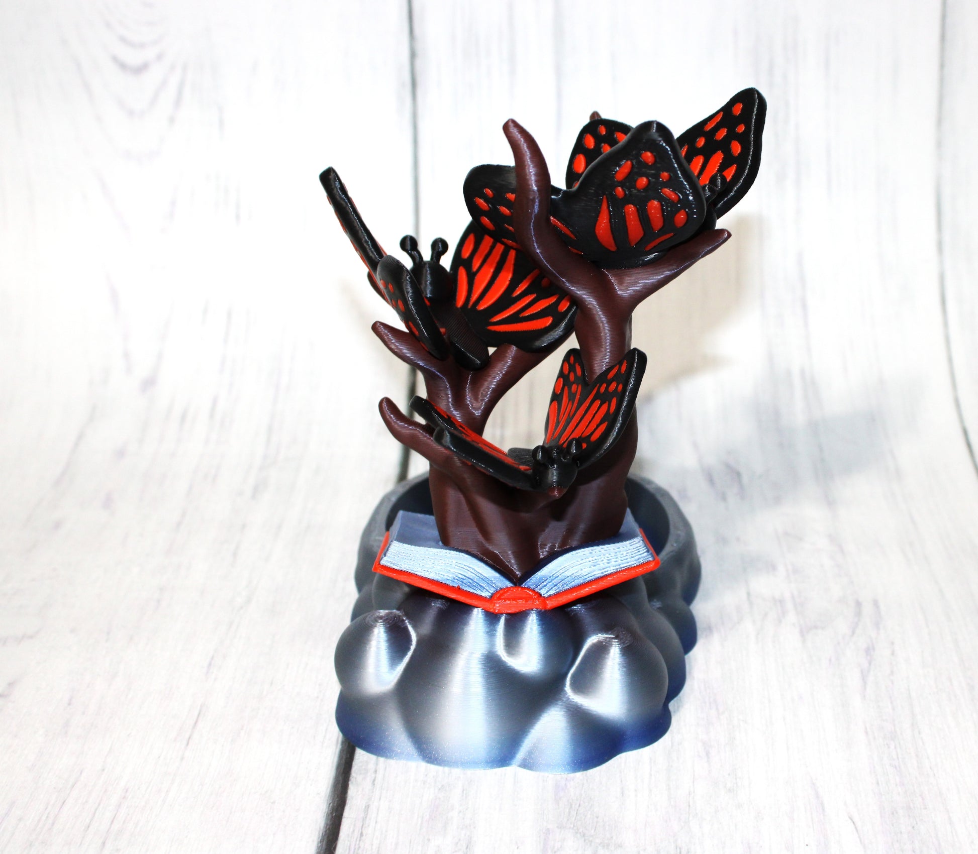 Butterfly and Books Dice Tower or Jewelry Holder 3d Printed - Wonderland 3D Printing 