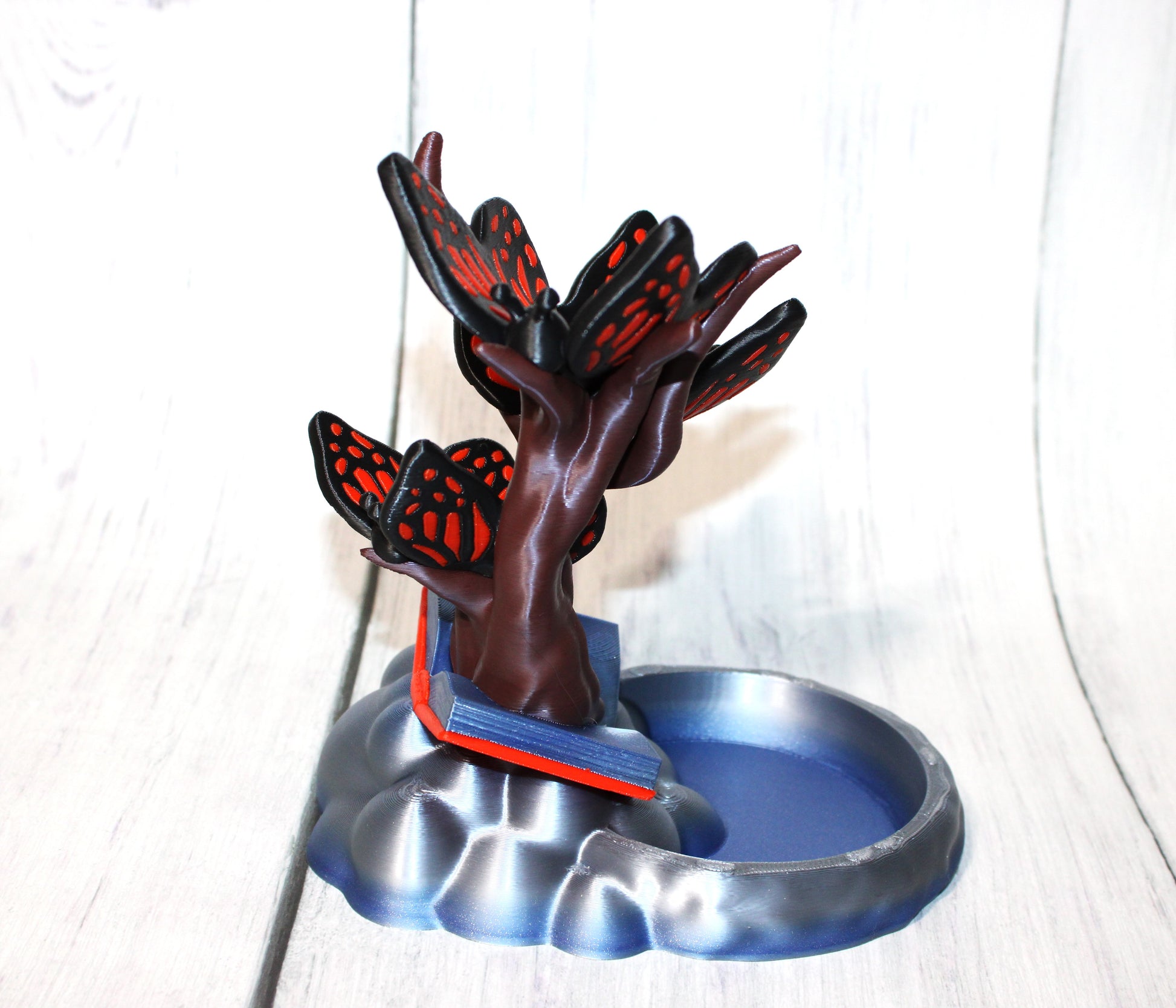 Butterfly and Books Dice Tower or Jewelry Holder 3d Printed - Wonderland 3D Printing 