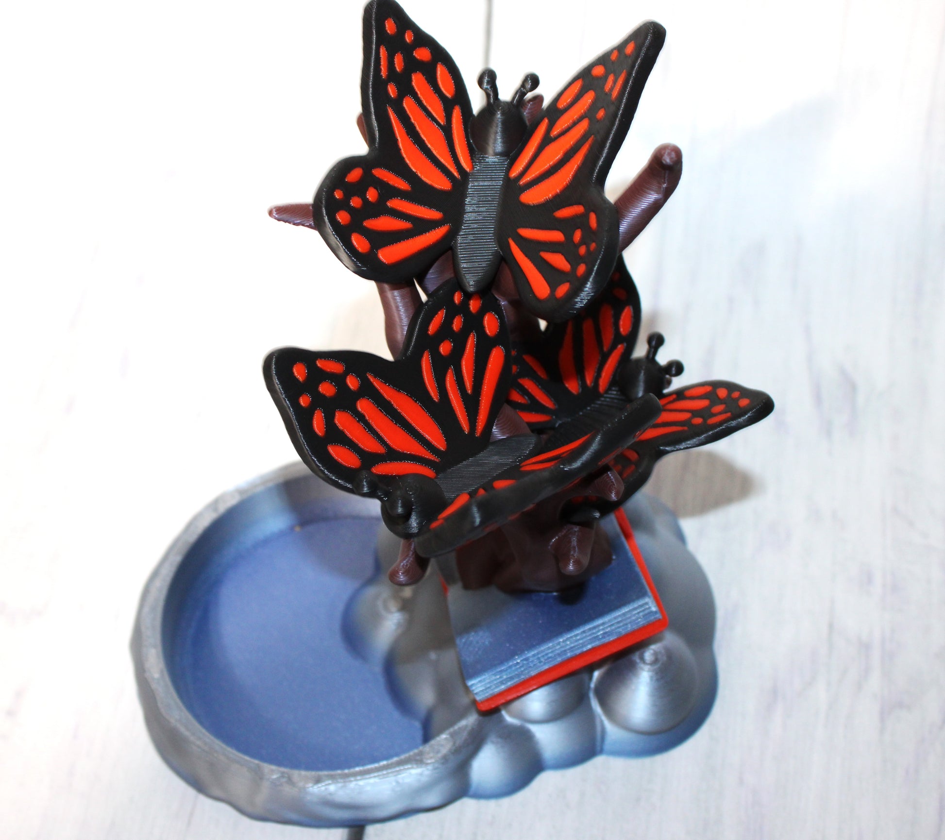 Butterfly and Books Dice Tower or Jewelry Holder 3d Printed - Wonderland 3D Printing 
