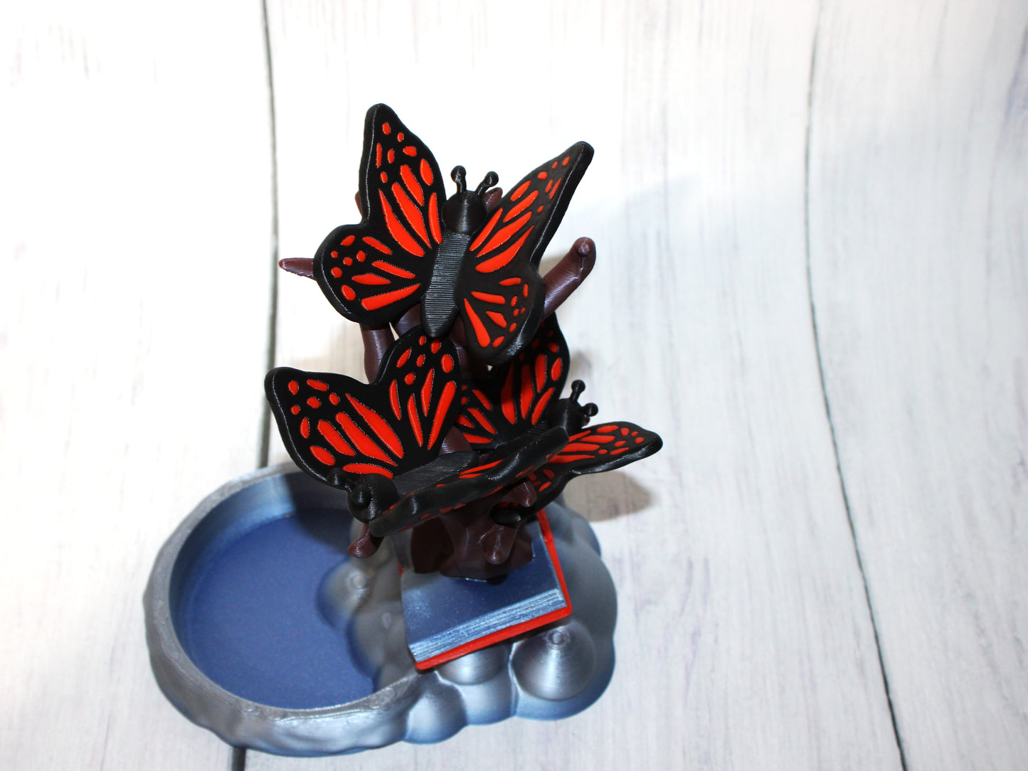 Butterfly and Books Dice Tower or Jewelry Holder 3d Printed - Wonderland 3D Printing 
