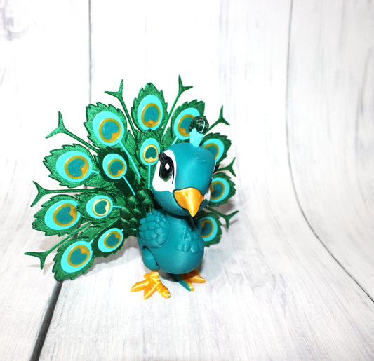 Peacock 5.75 inches Tall- 3D Printed Articulated Flexi Fidget Figurine - Wonderland 3D Printing 