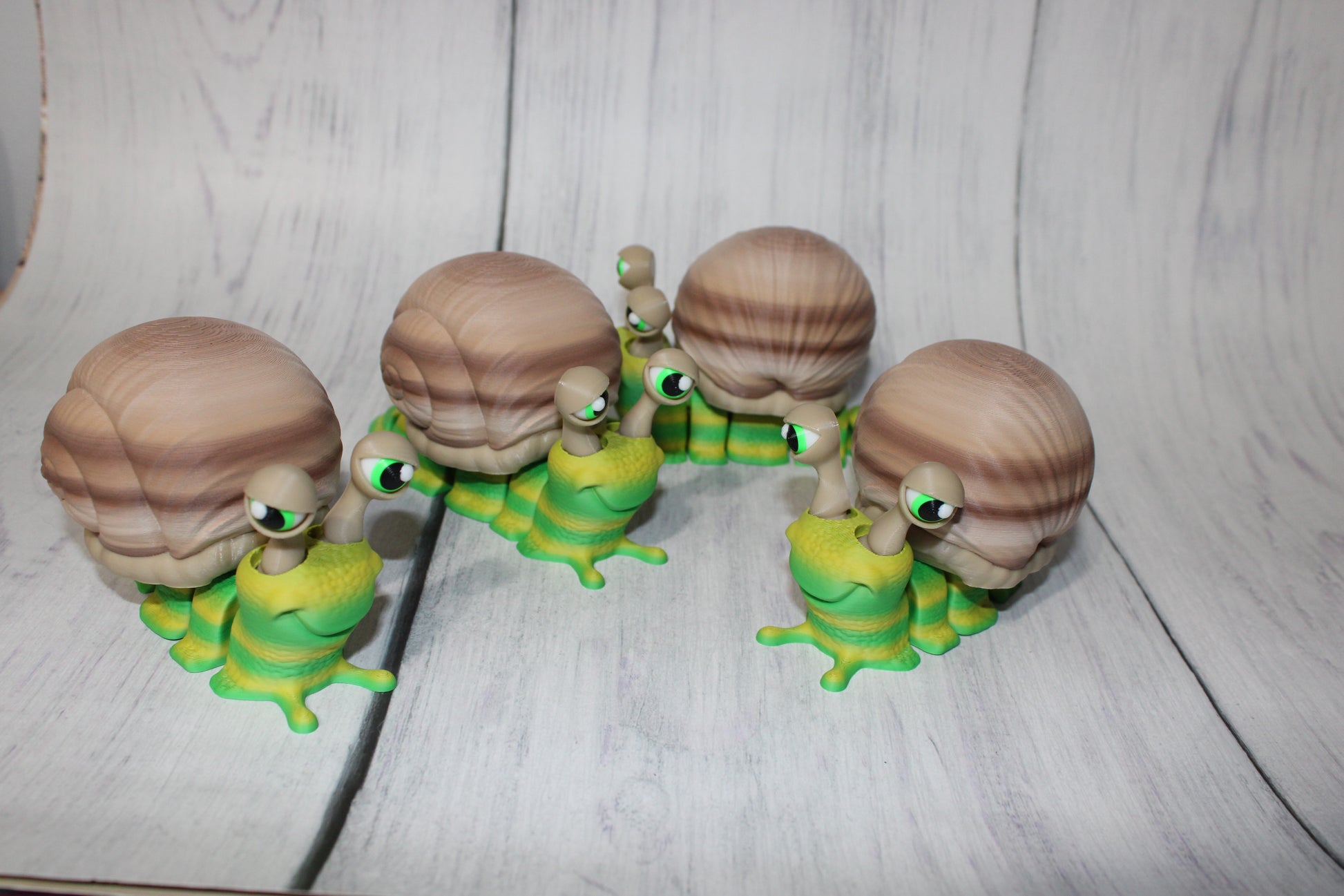 Flexi Snail 5 inches long by 3 inches Tall 3D Printed Articulated Flexi Fidget Figurine - Wonderland 3D Printing 