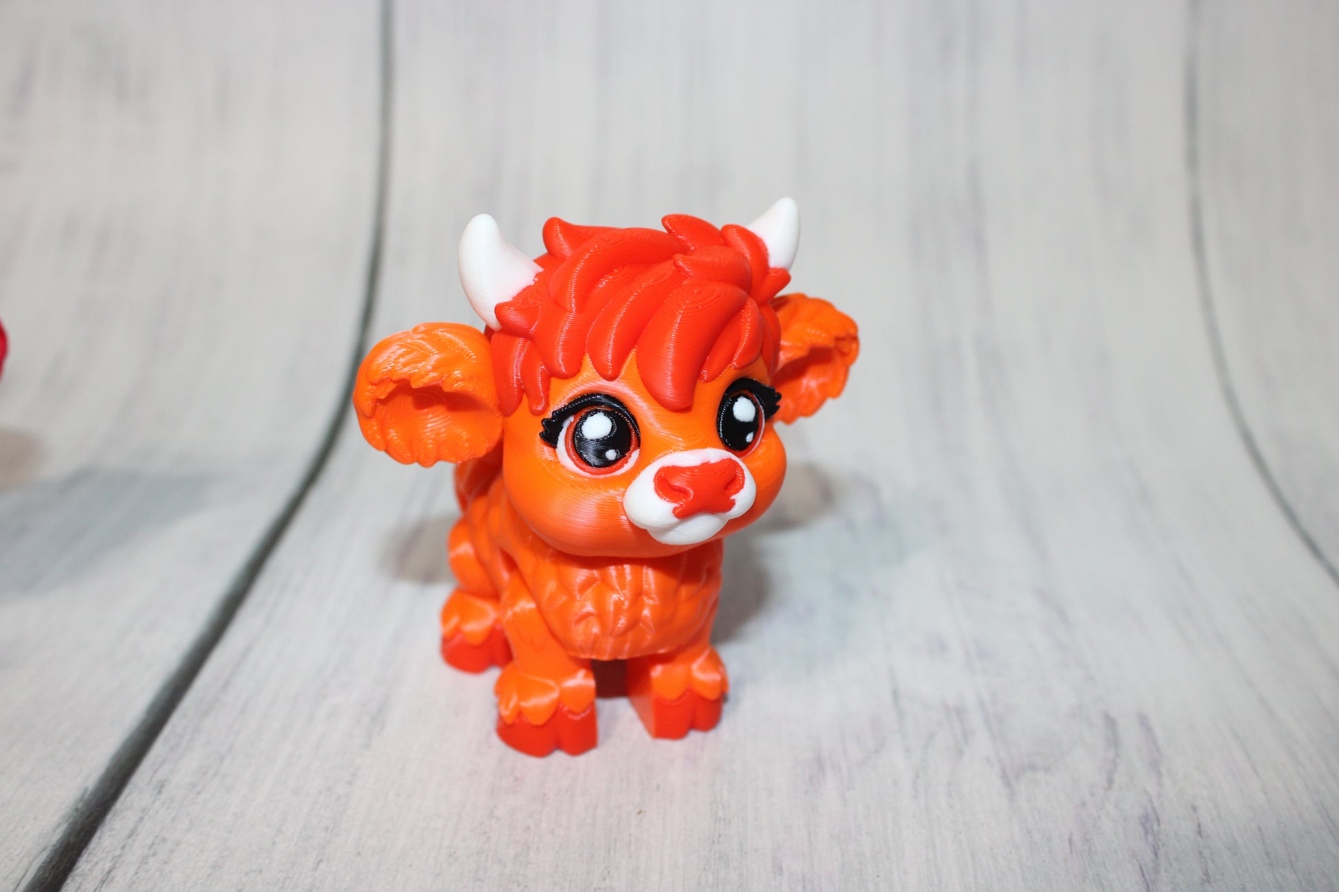 Baby Highland Cow of a Different Color: 3D Printed Articulated Figurine - Wonderland 3D Printing 