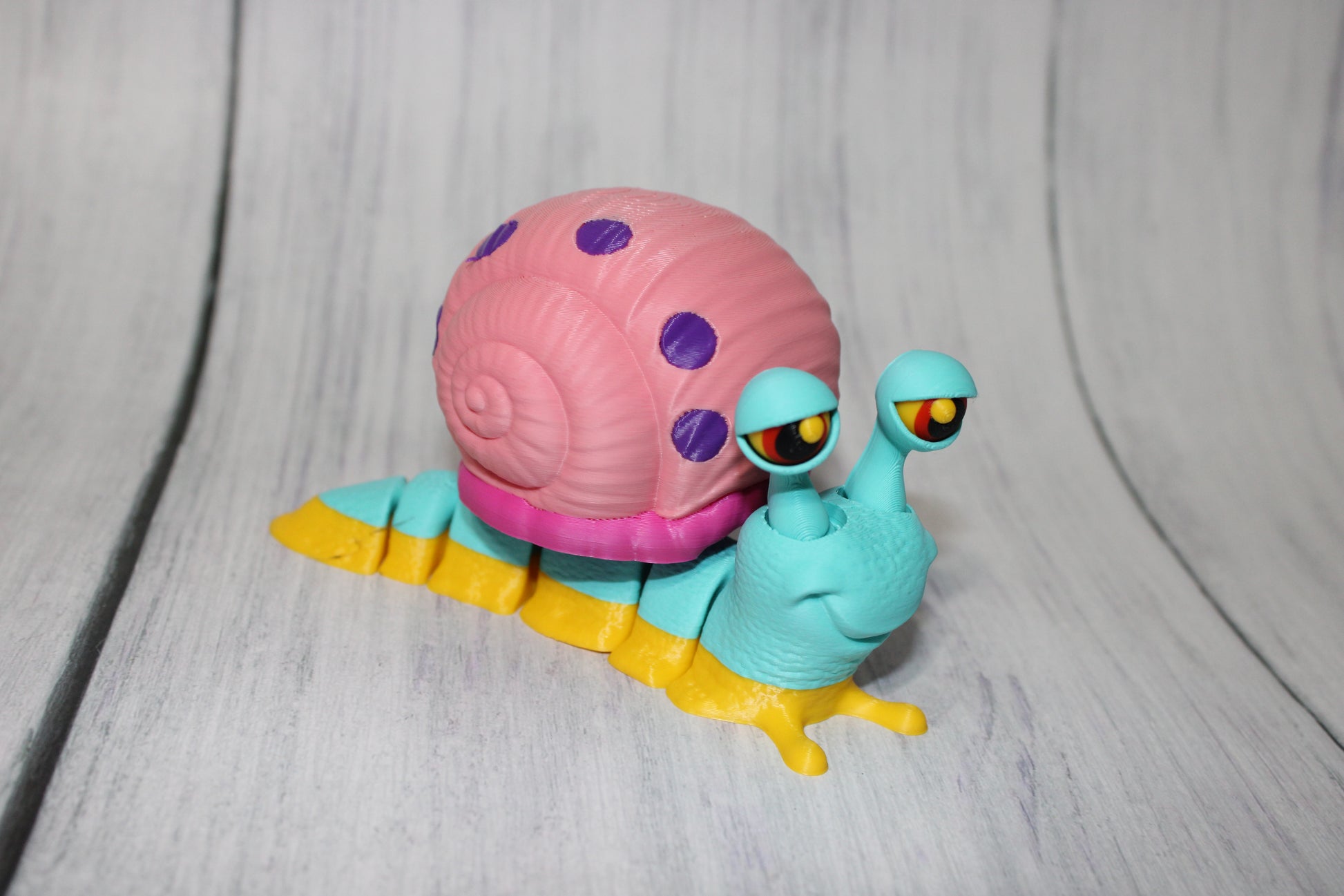 Flexi Snail 5 inches long by 3 inches Tall 3D Printed Articulated Flexi Fidget Figurine - Wonderland 3D Printing 
