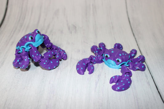 Alligator 3.75 in long and Crab 3 inches-Articulated 3d Printed Figurine - Wonderland 3D Printing 