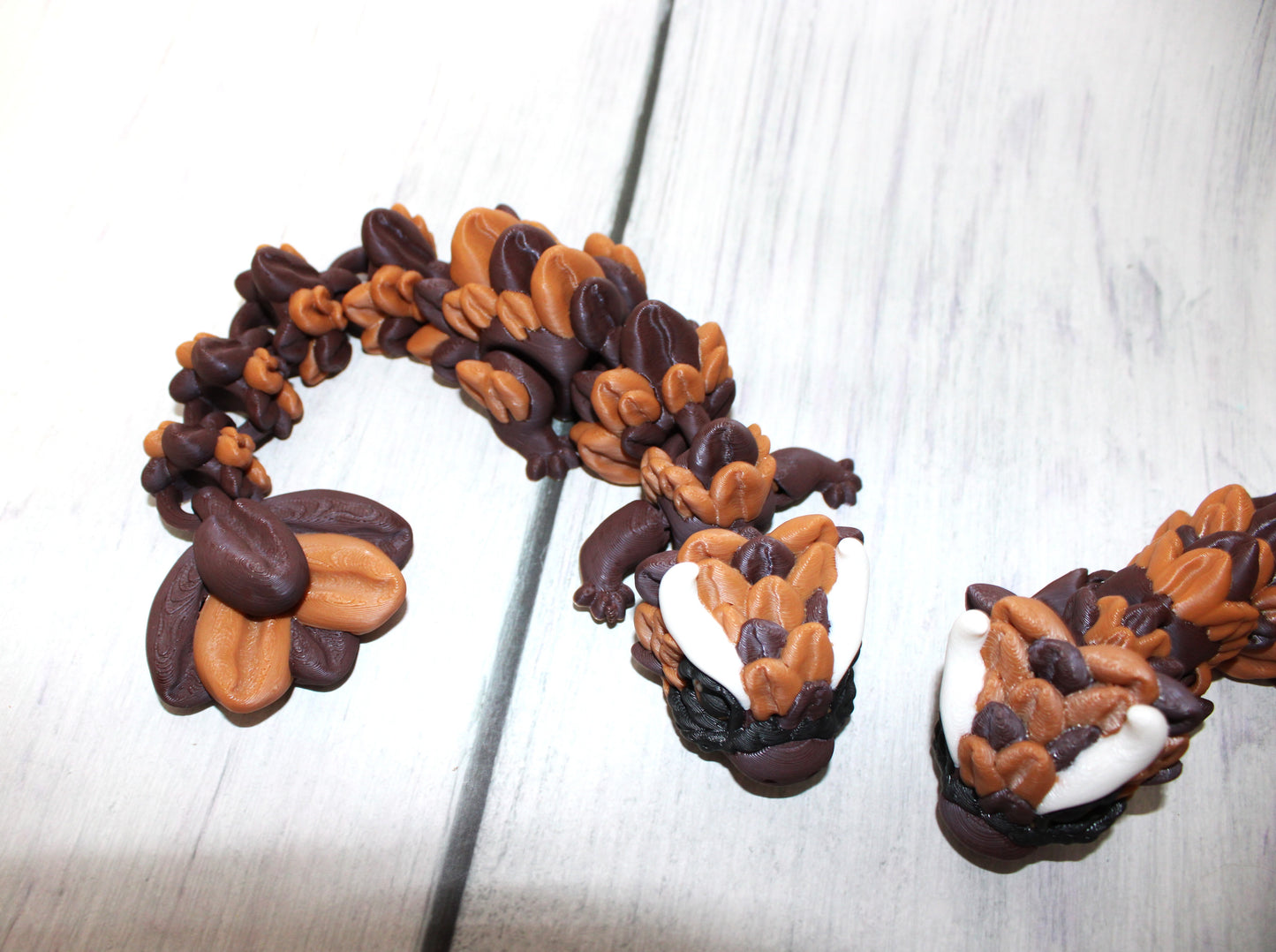French Roast Coffee Dragon 5 in Articulated 3d Printed Figurine - Wonderland 3D Printing 