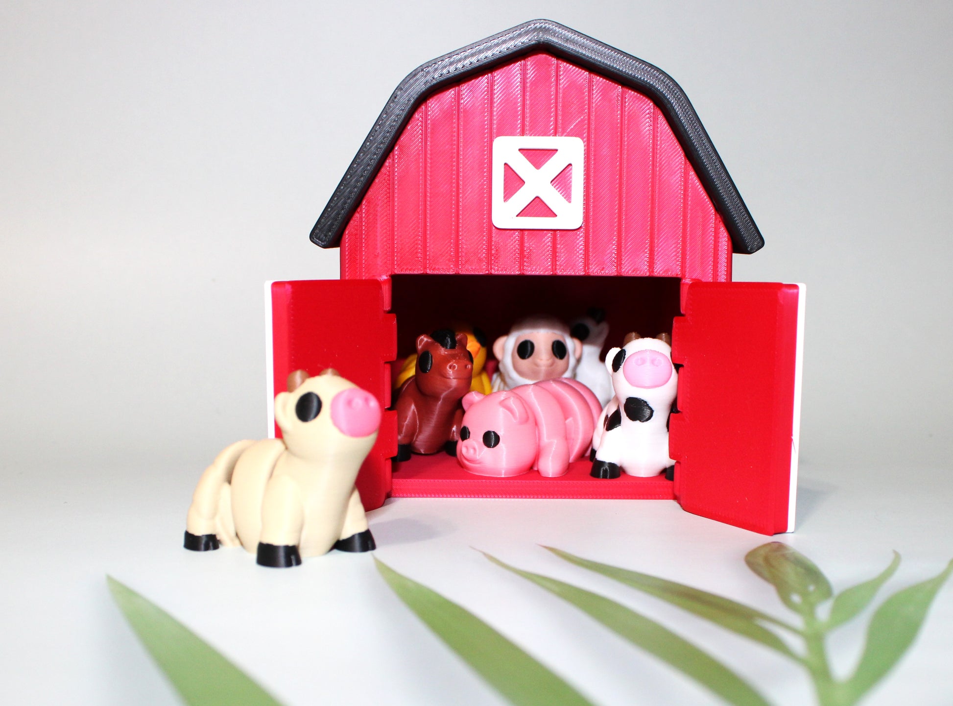 Barn with 7  Minis-3D Printed Articulated Fidget Toys - Wonderland 3D Printing 