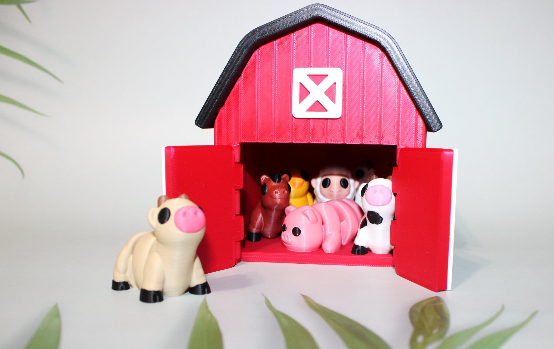Barn with 7  Minis-3D Printed Articulated Fidget Toys - Wonderland 3D Printing 