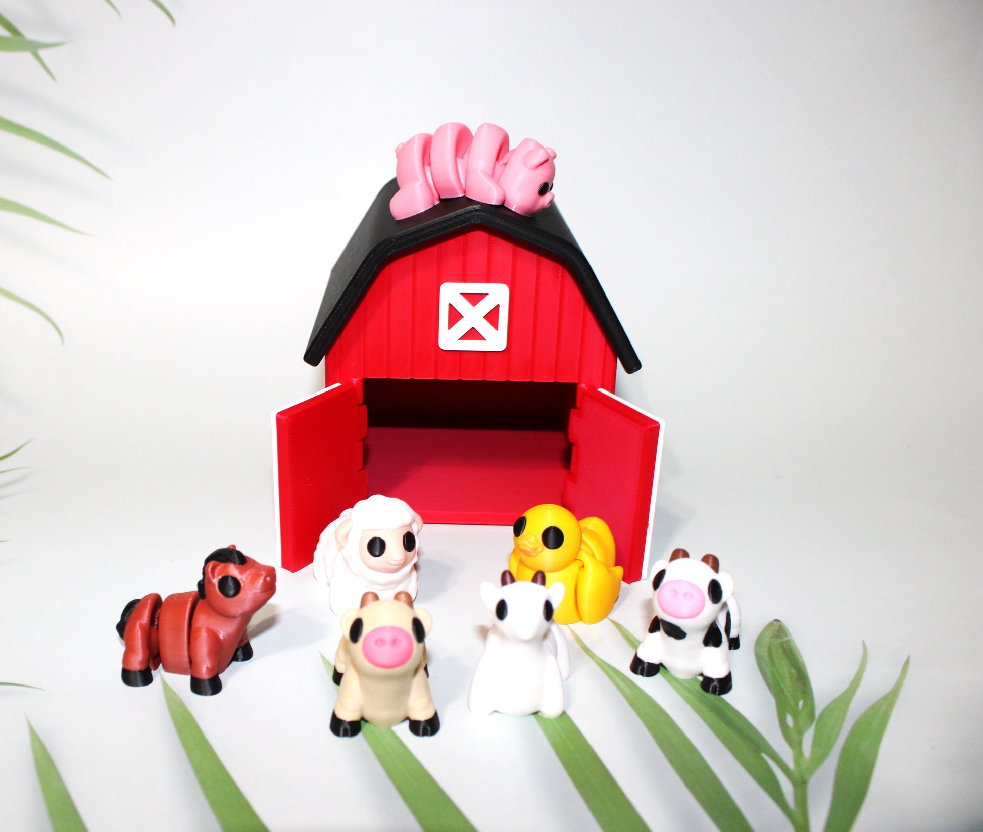 Barn with 7  Minis-3D Printed Articulated Fidget Toys - Wonderland 3D Printing 