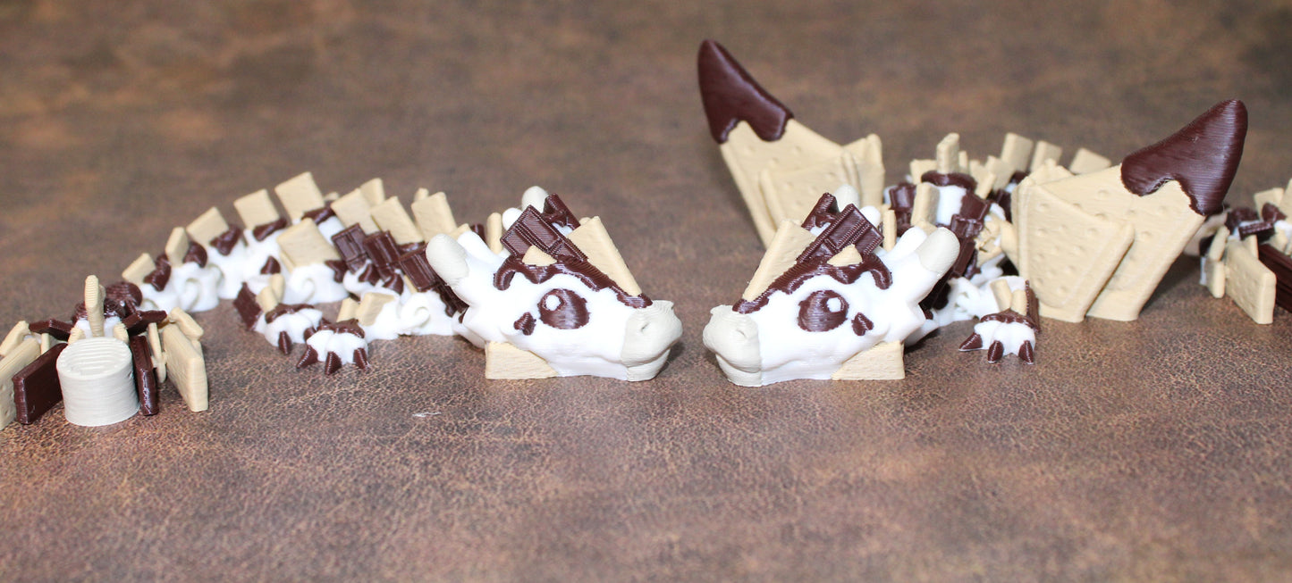 Smores Dragon or Baby Smores Dragon 3D Printed Articulated - Wonderland 3D Printing 
