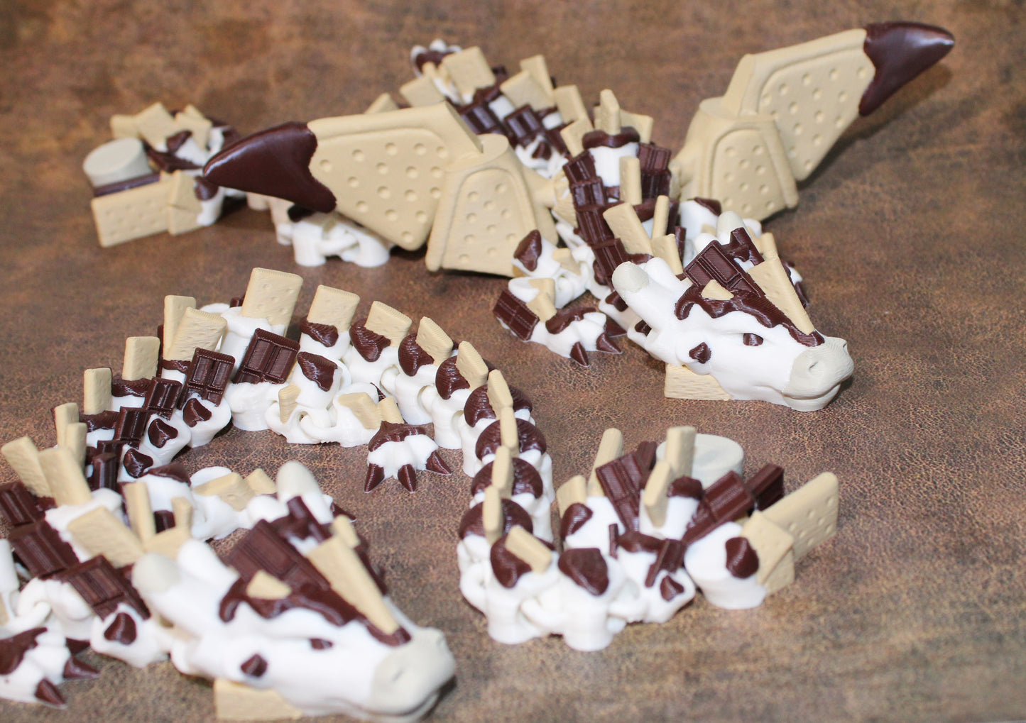 Smores Dragon or Baby Smores Dragon 3D Printed Articulated - Wonderland 3D Printing 